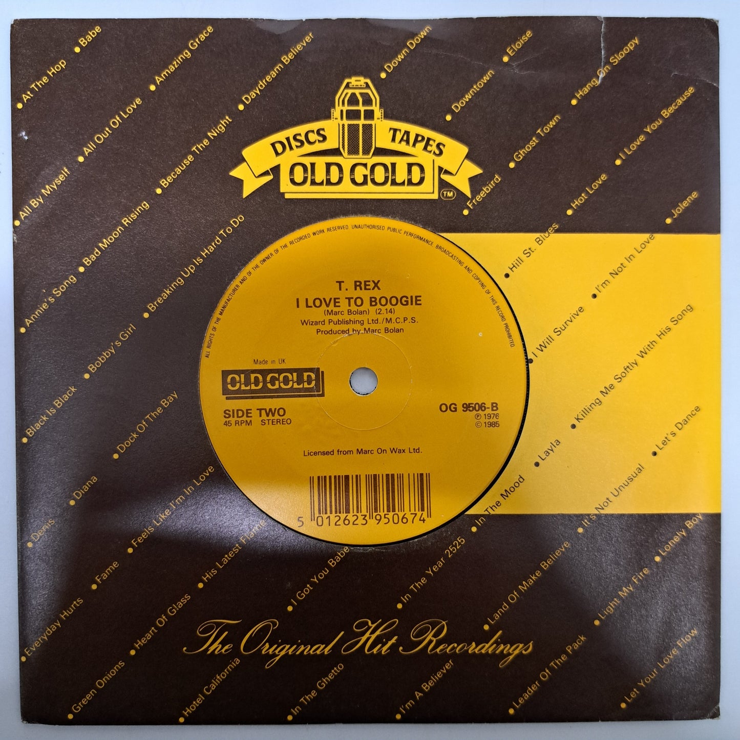 T.Rex - I Love To Boogie / Telegram Sam (Vinyl 7" Single) NM