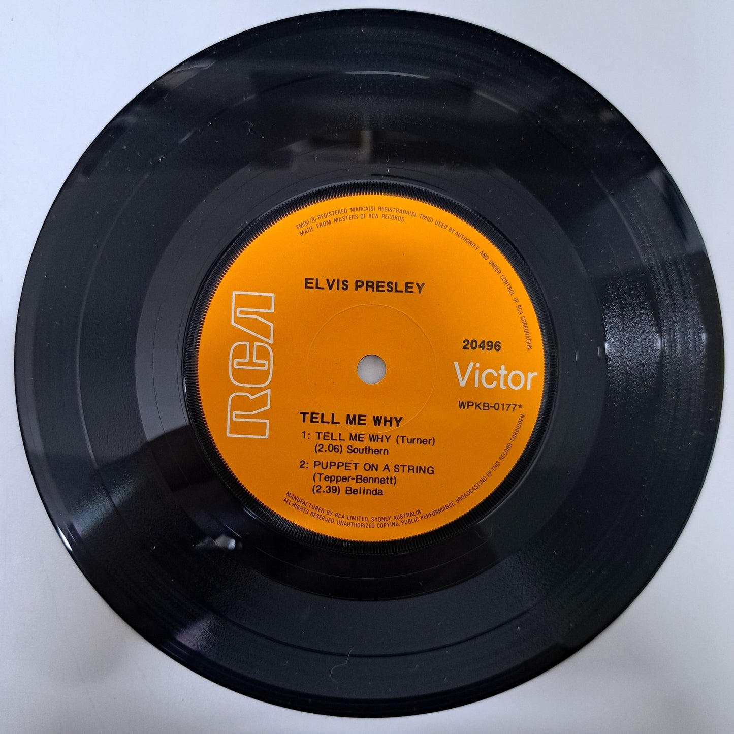 Elvis Presley - Tell Me Why (Vinyl 7" EP Australia 1969) EX/M