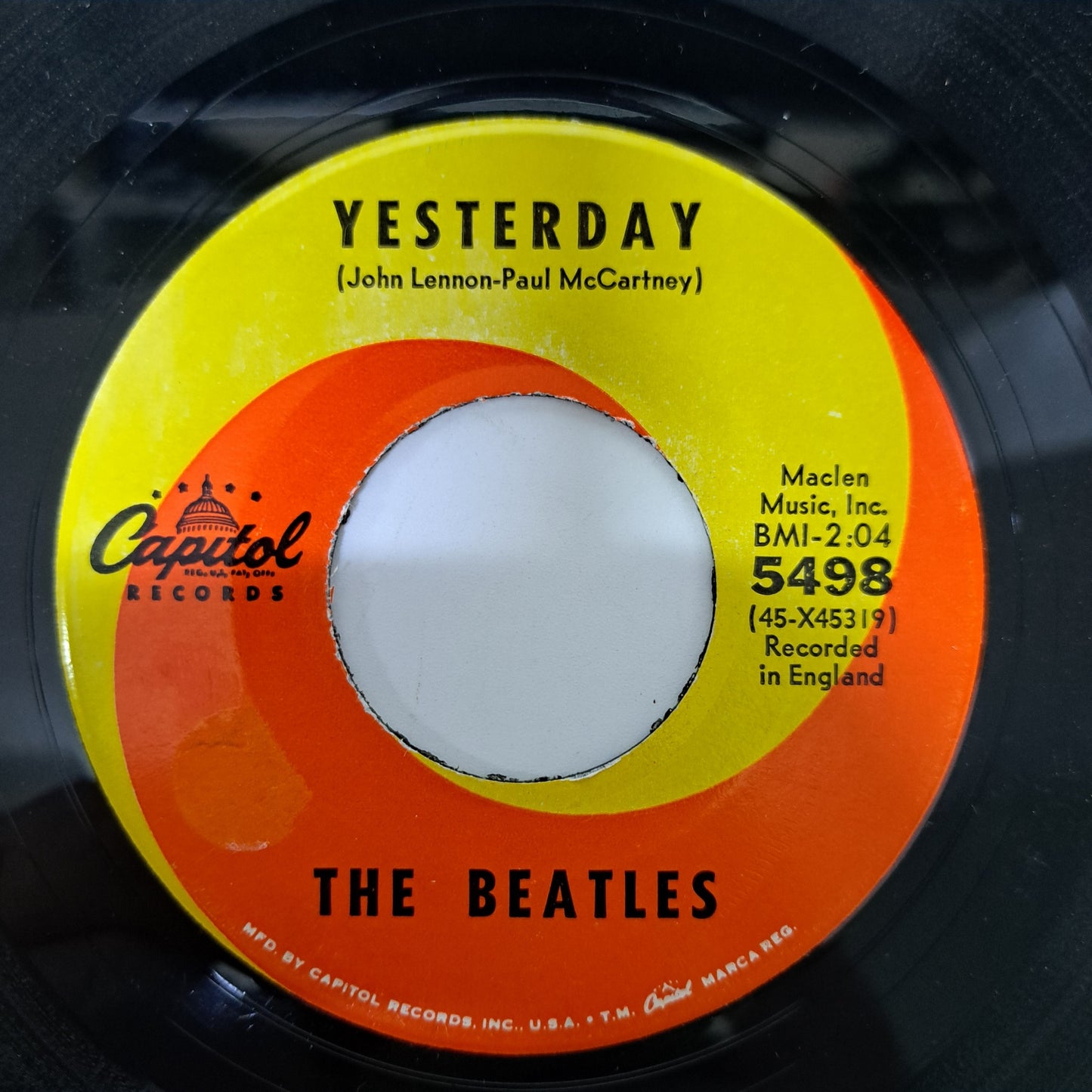 Beatles - Yesterday (US Vinyl 7" Single 1968) VG+