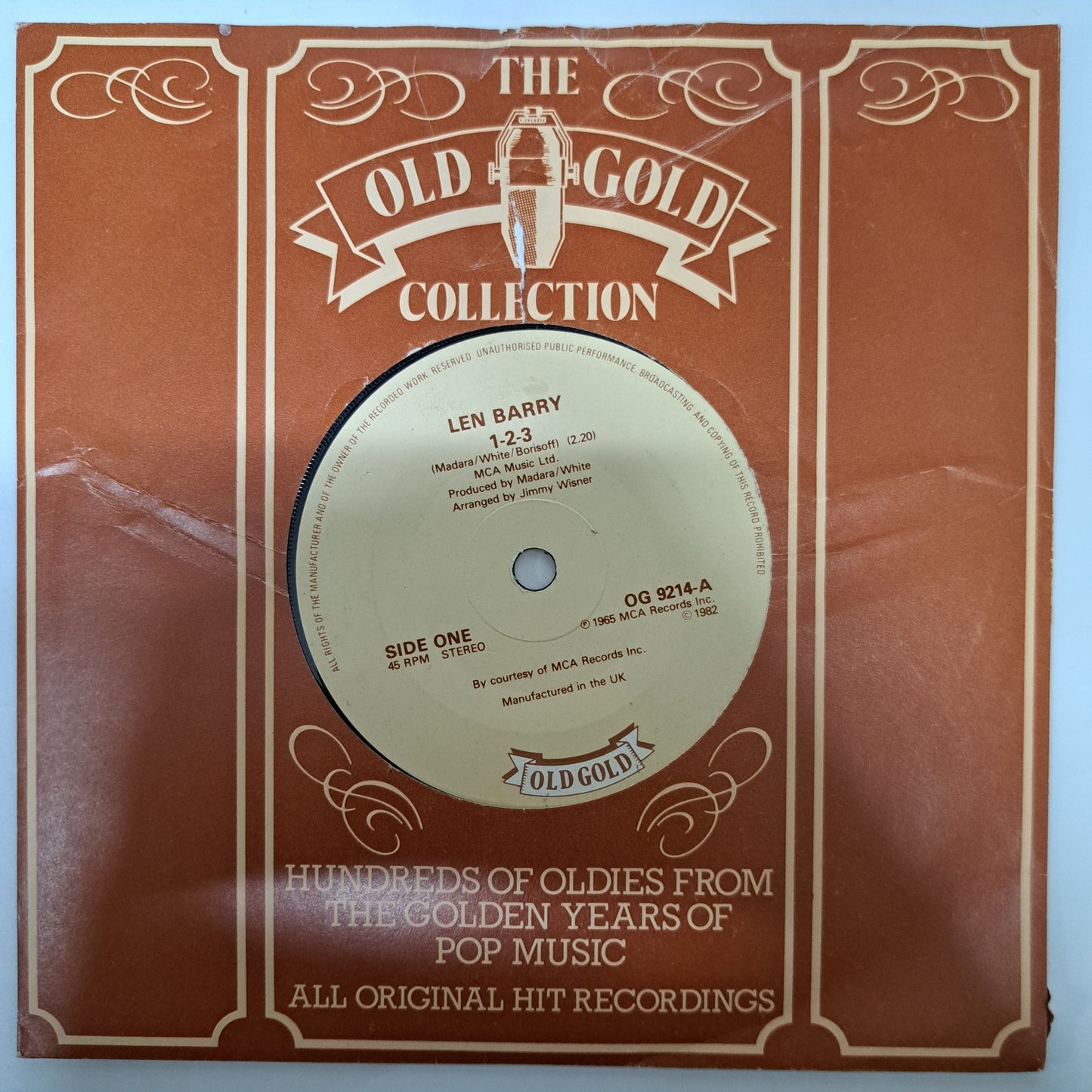 Len Barry - 1-2-3  (Vinyl 7" Single) VG