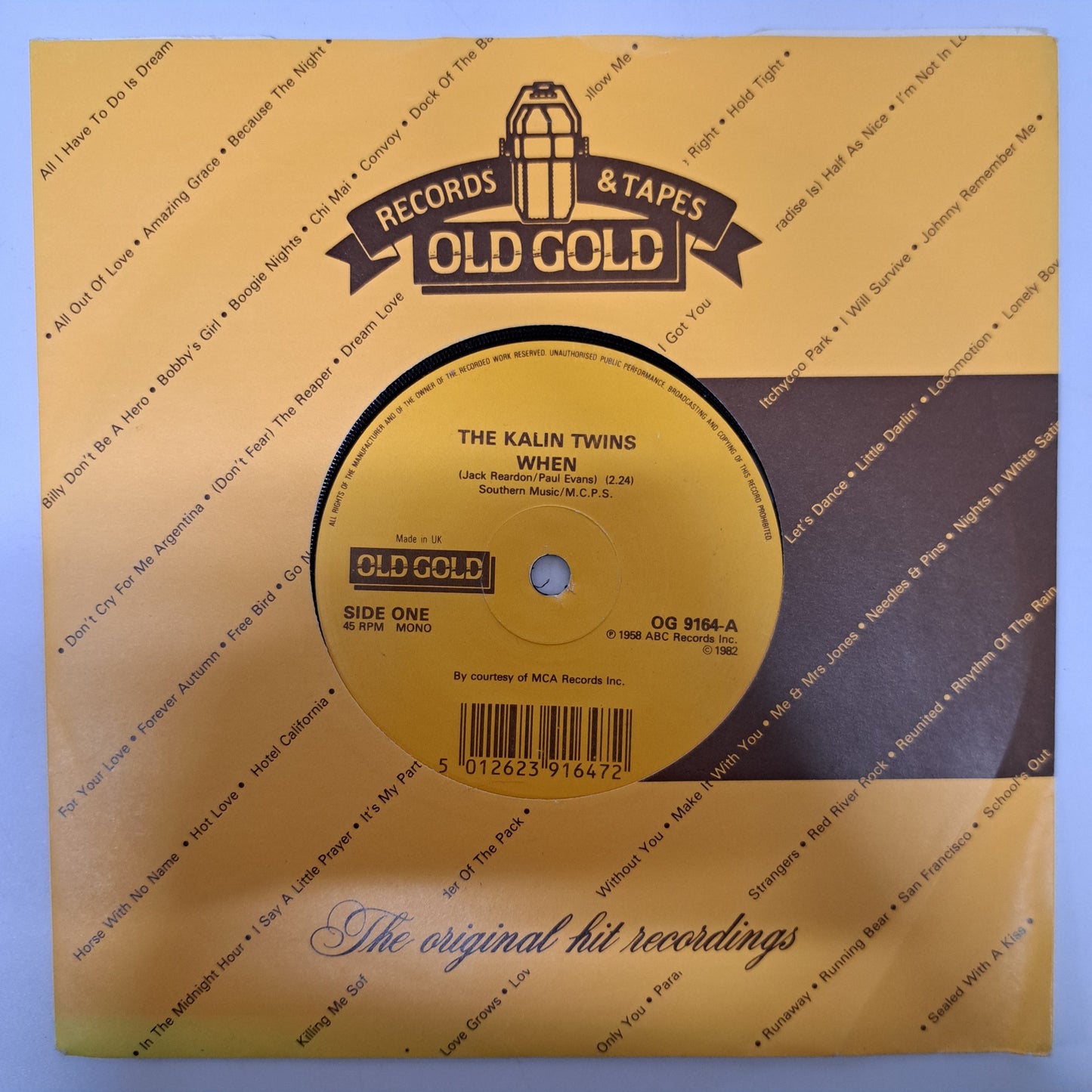 Kalin Twins - When / Poni-Tails - Born Too Late (Vinyl 7" Single) NM