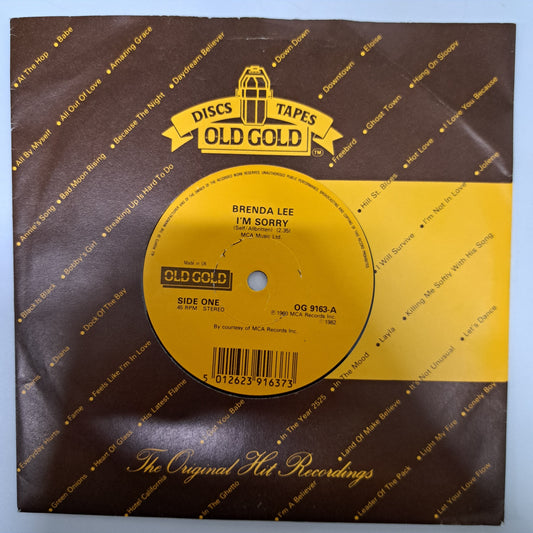 Brenda Lee - I'm Sorry / All Alone Am I (Vinyl 7" Single) VG+