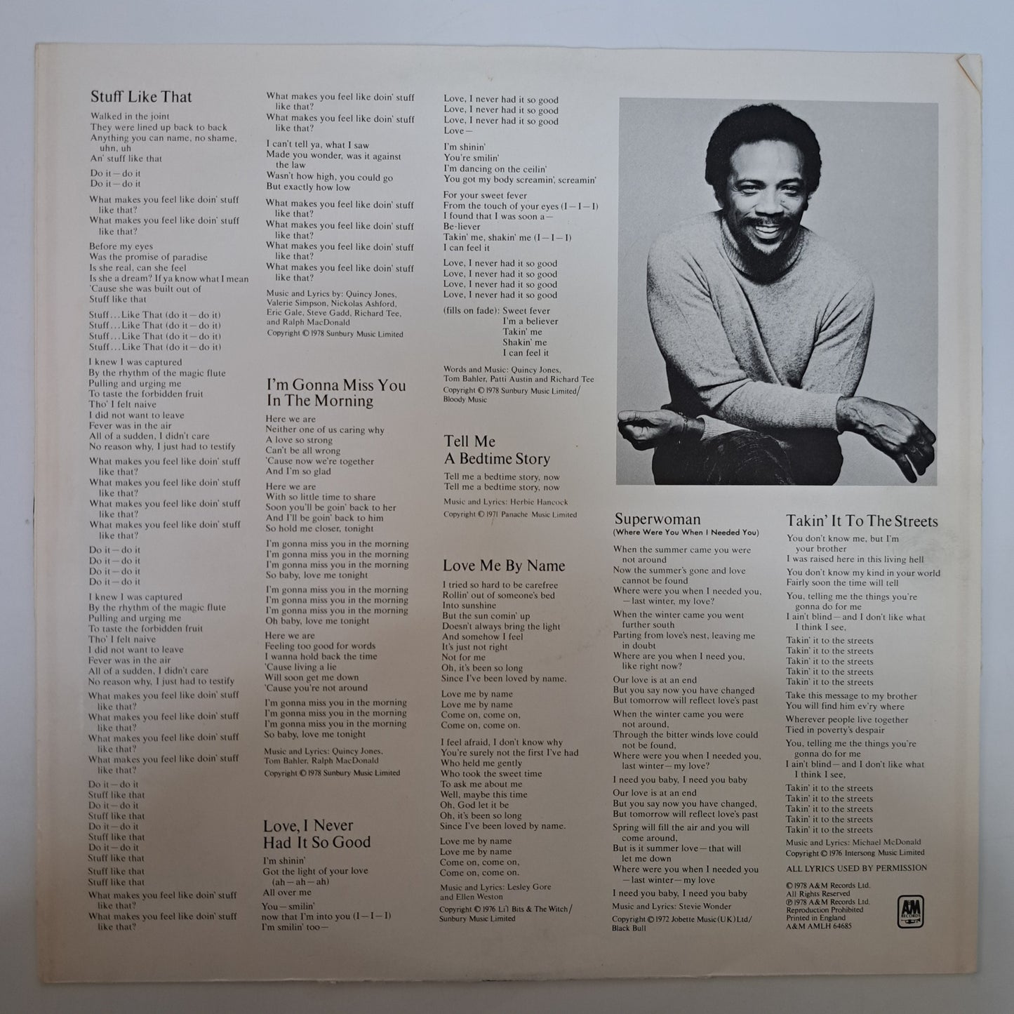 Quincy Jones - Sounds.. (UK 1978 Vinyl LP) EX/EX
