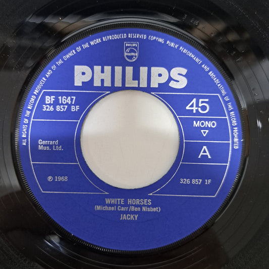 Jackie - White Horses (Vinyl 7" Single 1968) NM