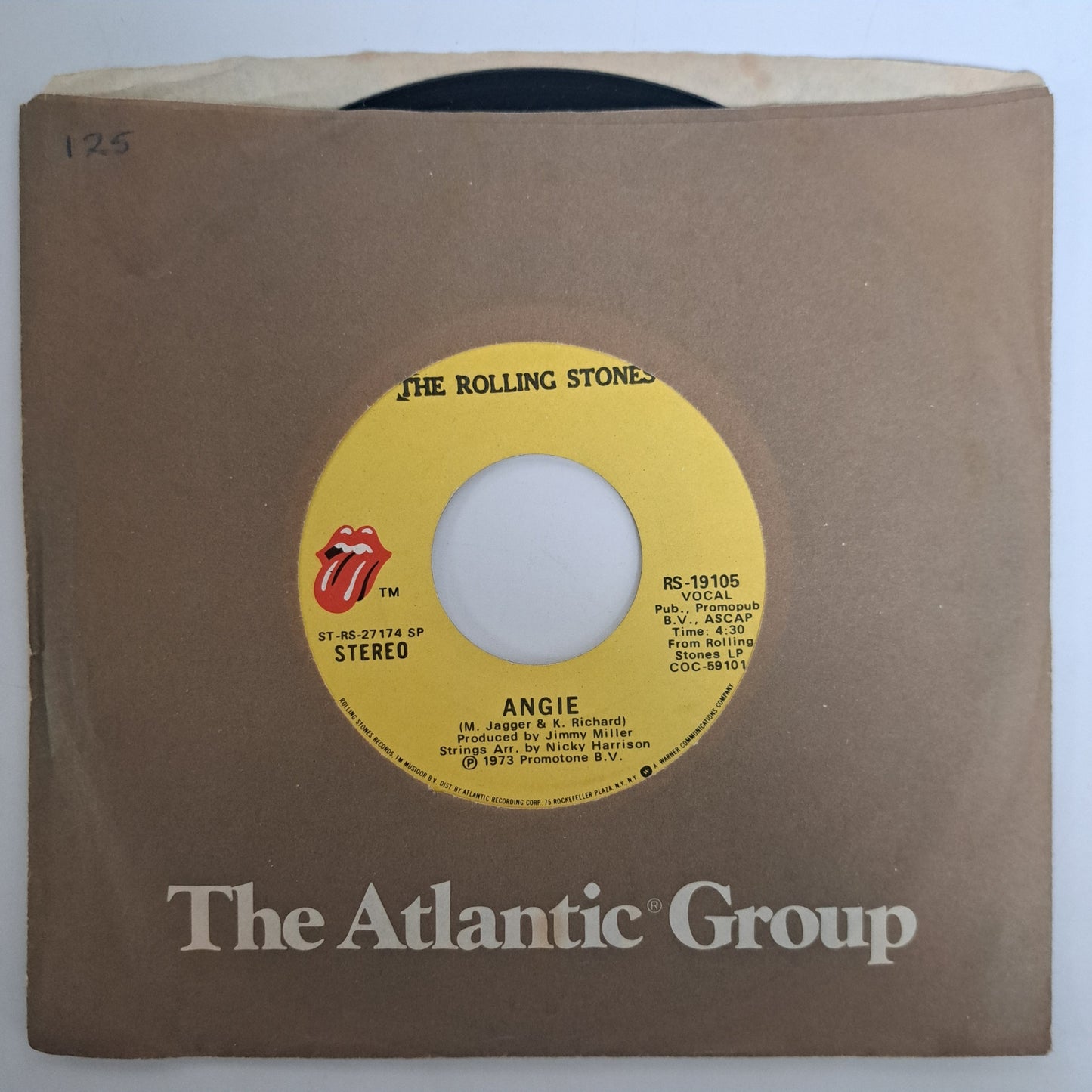 Rolling Stones - Angie (US 1st Press Vinyl Single 1973) EX