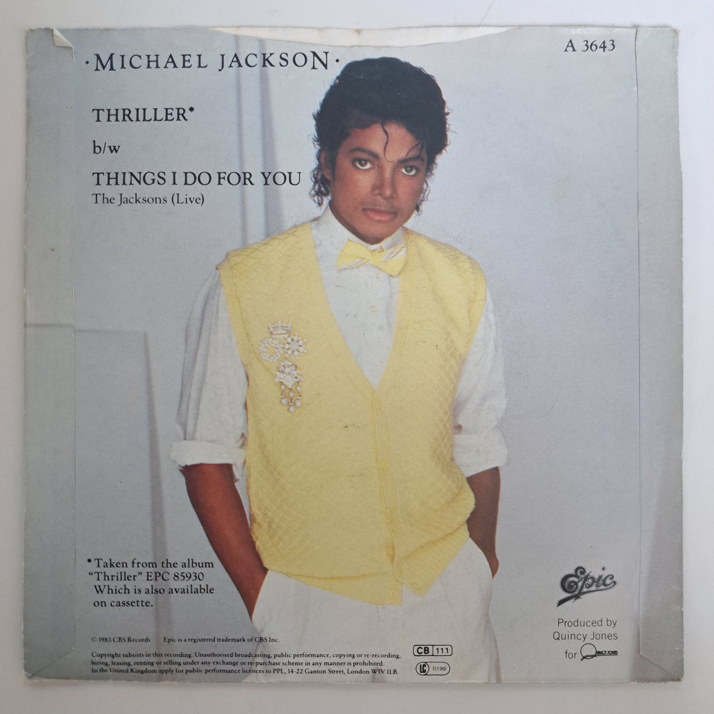 Michael Jackson - Thriller (Vinyl 7" Single) VG+/NM
