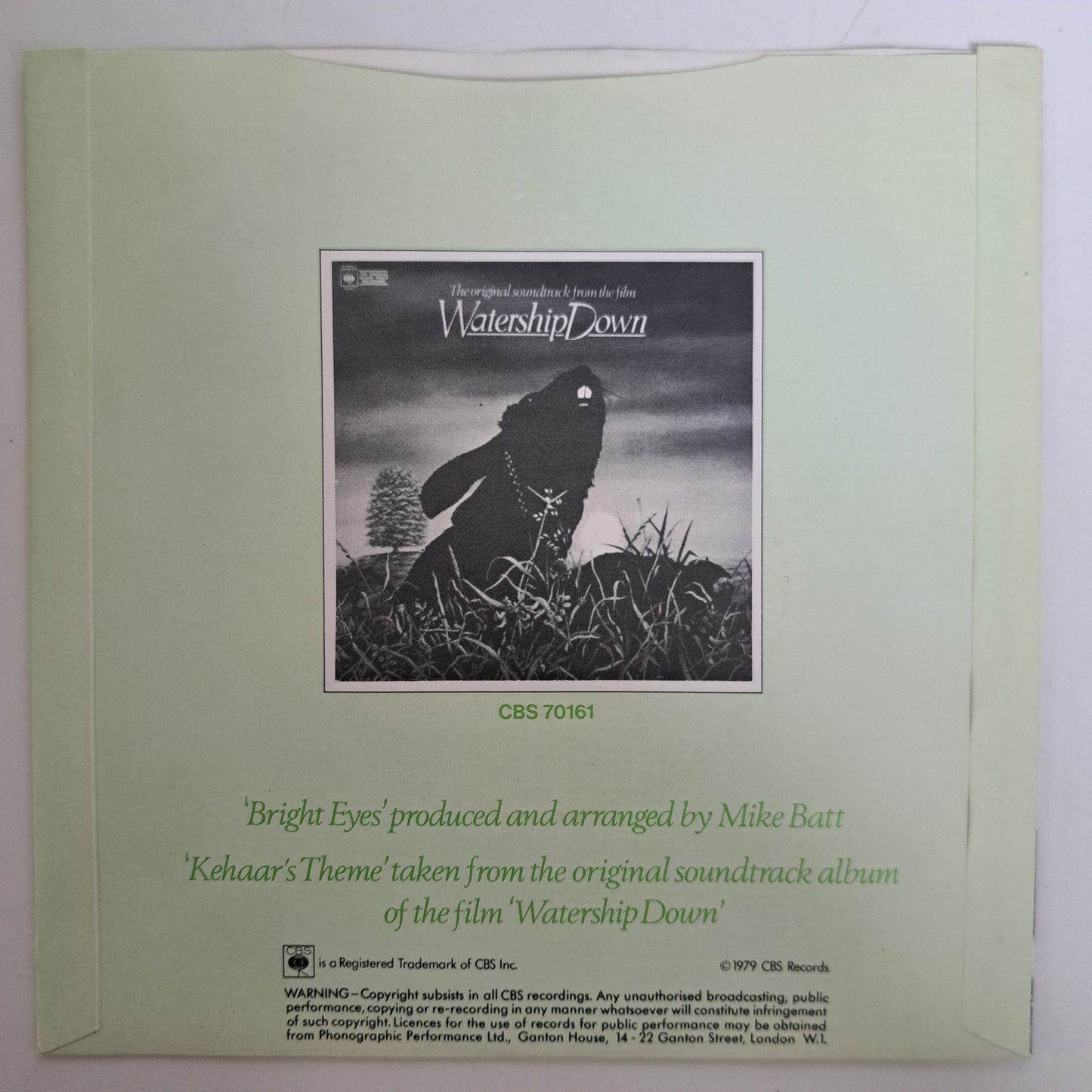 Art Garfunkel - Bright Eyes (Vinyl 7" Single Picture Sleeve) NM/EX