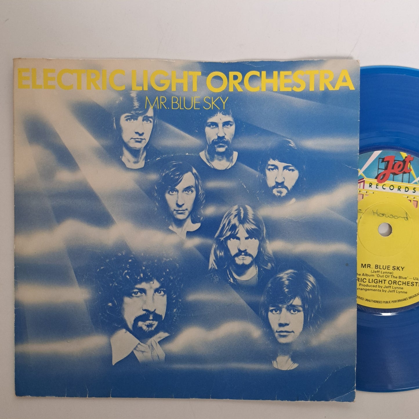 E.L.O - Mr. Blue Sky (Translucent Blue Vinyl Single P/S) VG+/EX