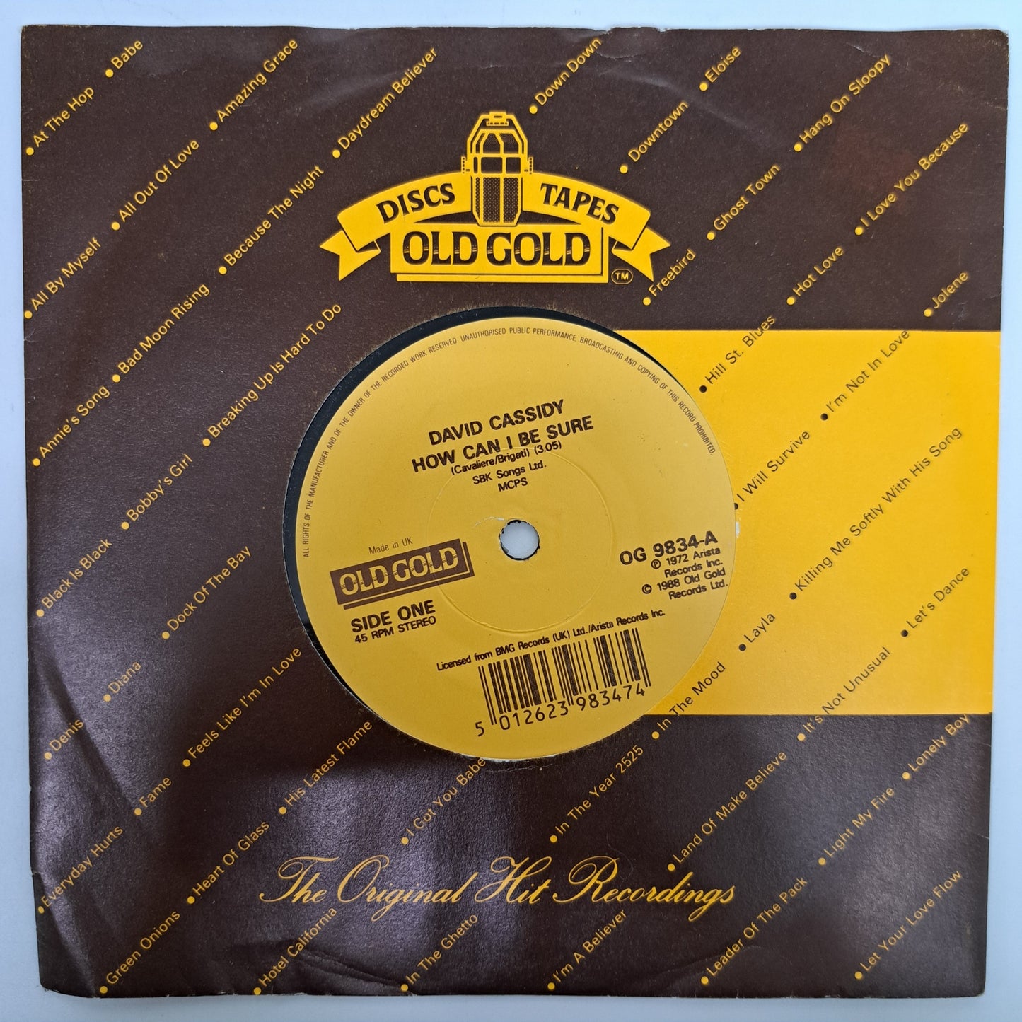David Cassidy - How can I be Sure (Vinyl 7" Old Gold Single) NM
