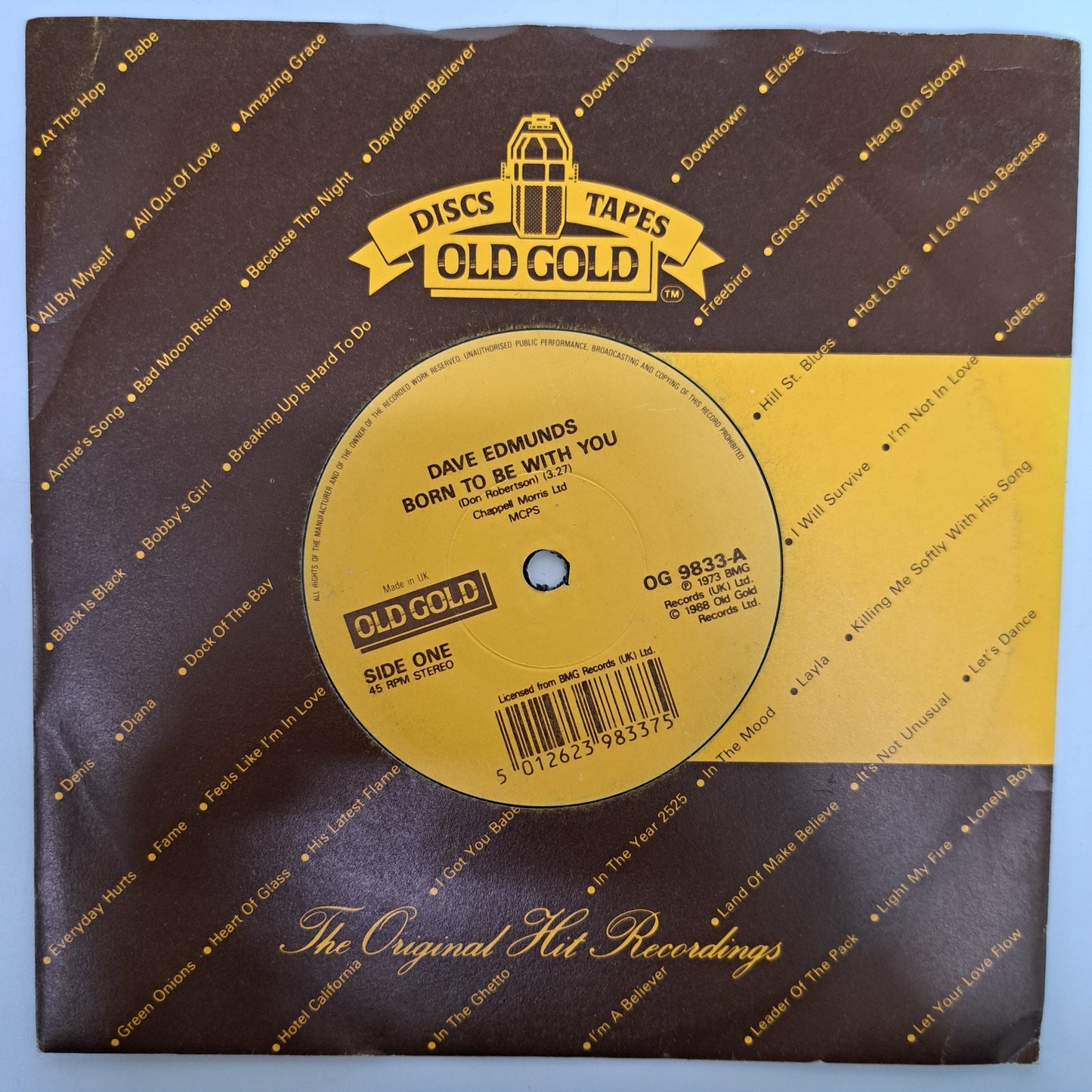Dave Edmunds - Born to be With You / Baby I Love You (Vinyl 7" Old Gold Single) NM