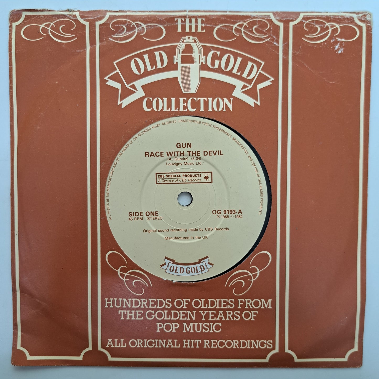 Gun - Race with the devil / Ram Jam - Black betty (Vinyl 7" Old Gold Single) VG+