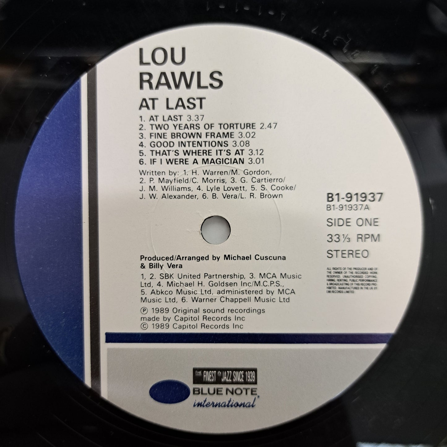 Lou Rawls - At last (Vinyl LP 1989 Blue Note) VG/NM