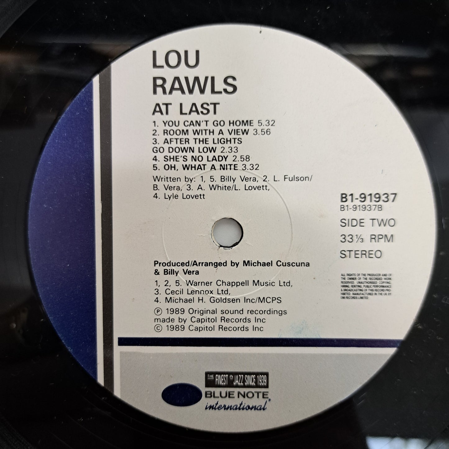 Lou Rawls - At last (Vinyl LP 1989 Blue Note) VG/NM