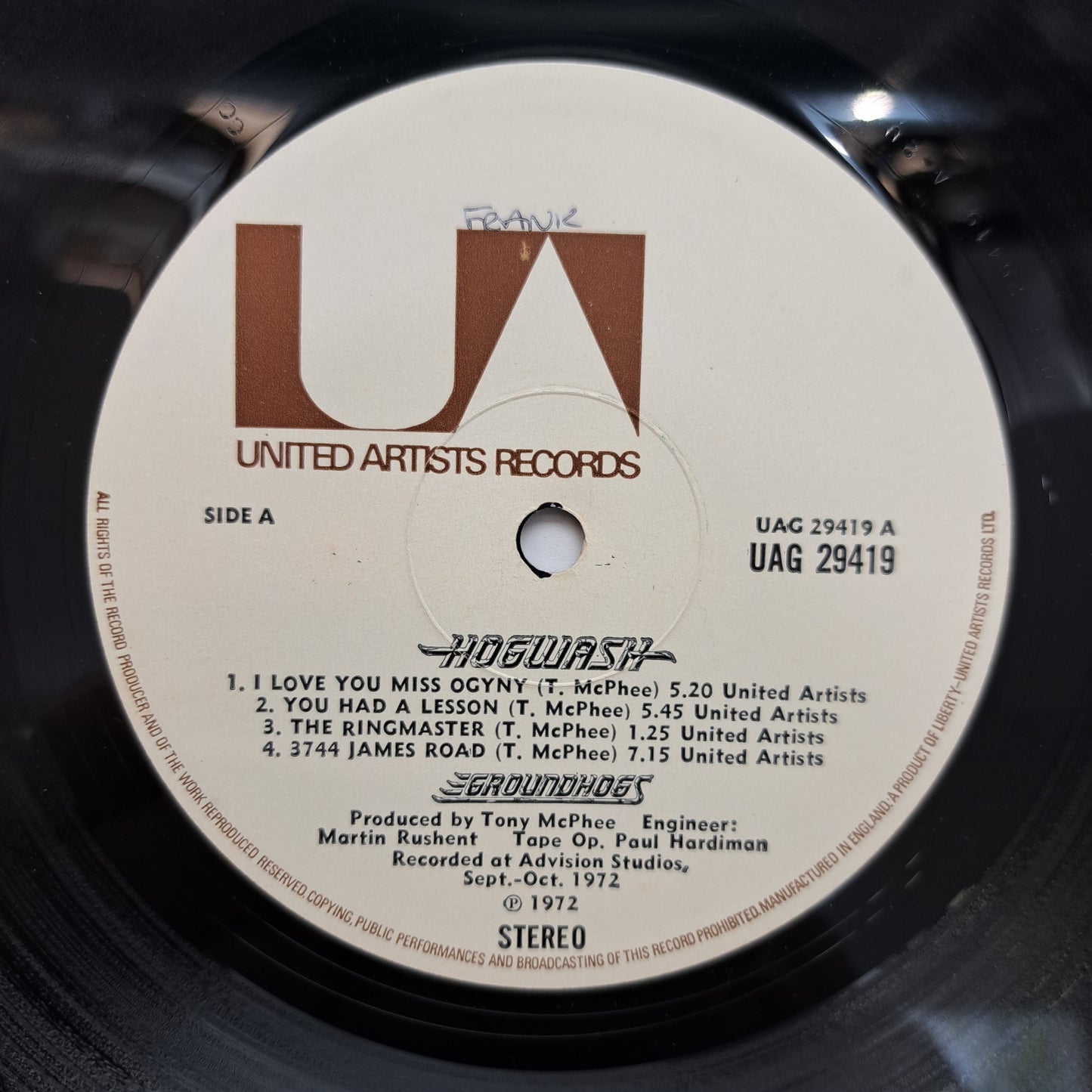 Groundhogs - Hogwash (Vinyl LP UK 1972) VG+/VG+
