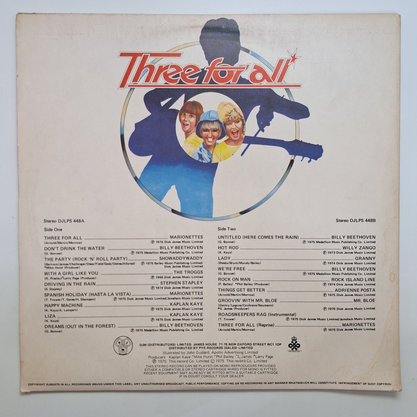 Various - Three for All (O.S.T Vinyl LP 1975) VG/NM