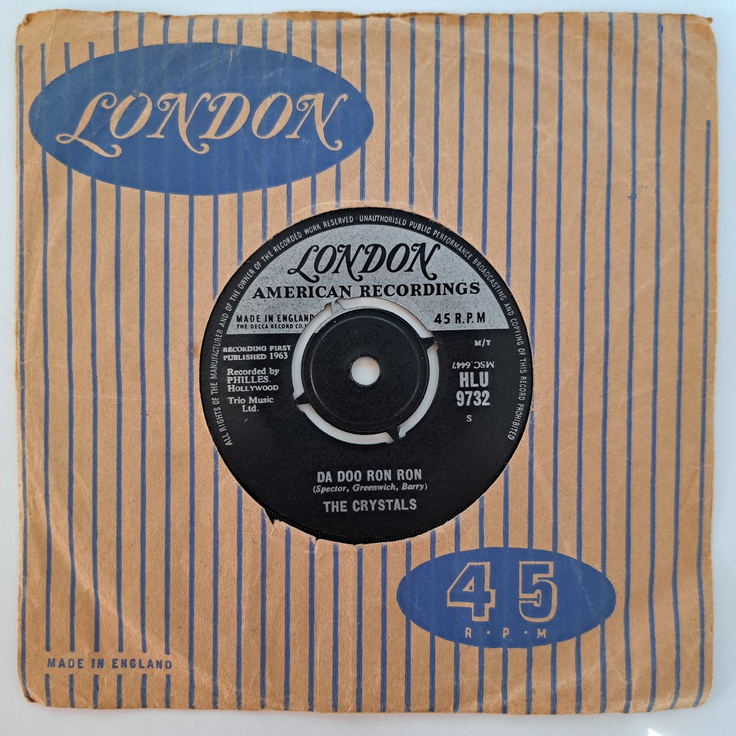 Crystals - Da Doo Ron Ron (Vinyl 7" Single) NM