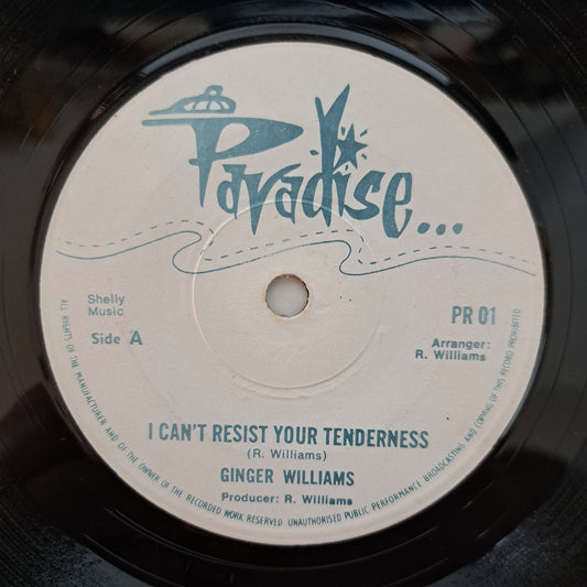 Ginger Williams - I Can't Resist Your Tenderness (Vinyl 7" Reggae Single) EX