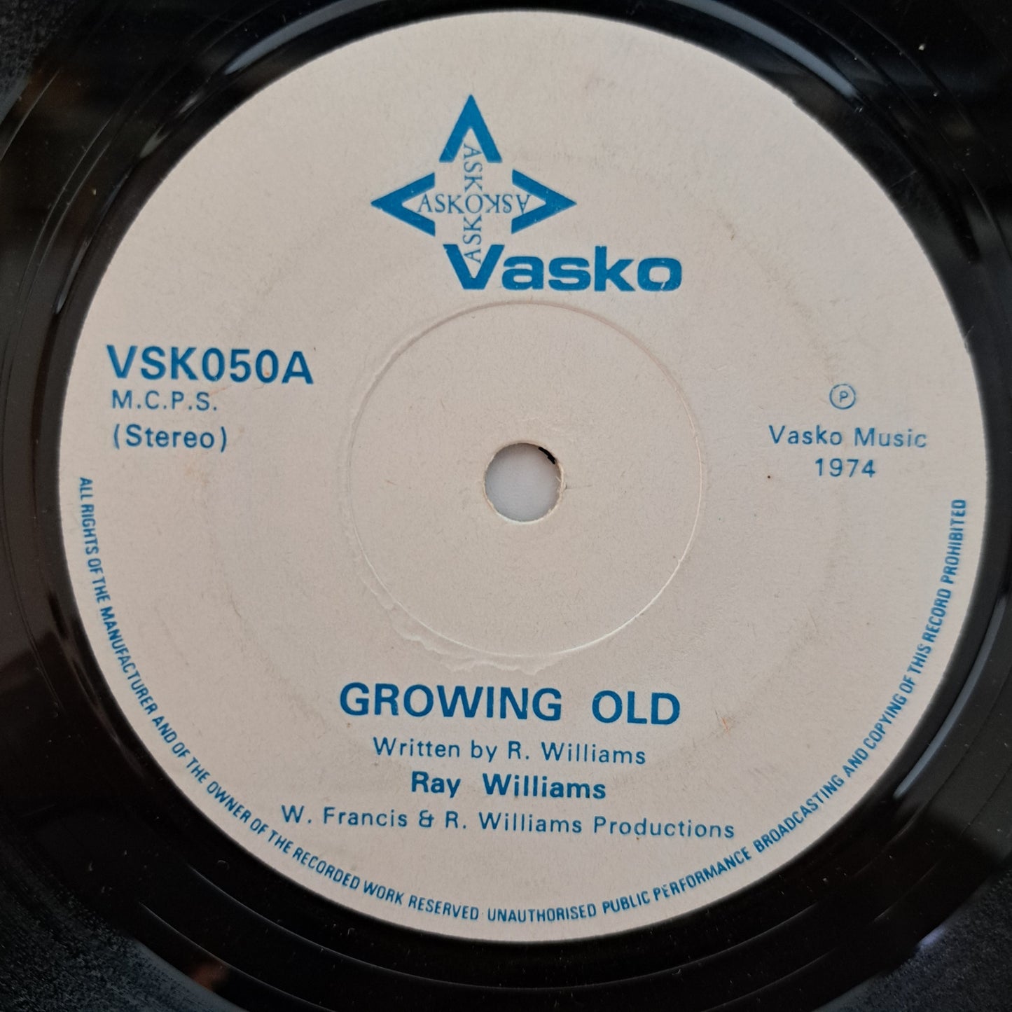 Ray Williams - Growing Old (Vinyl 7" Single) EX