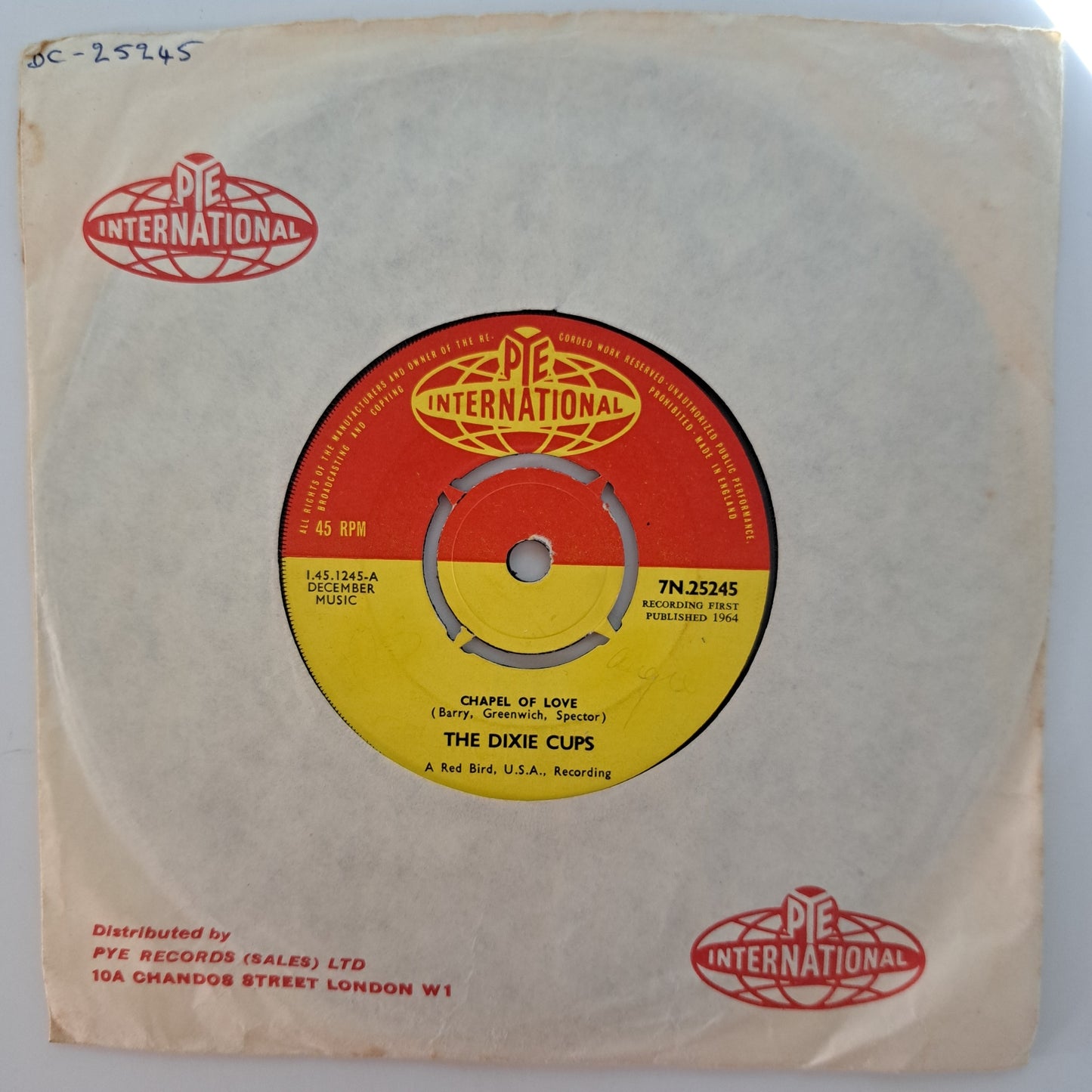 Dixie Cups - Chapel of Love (Vinyl 7" Single) NM