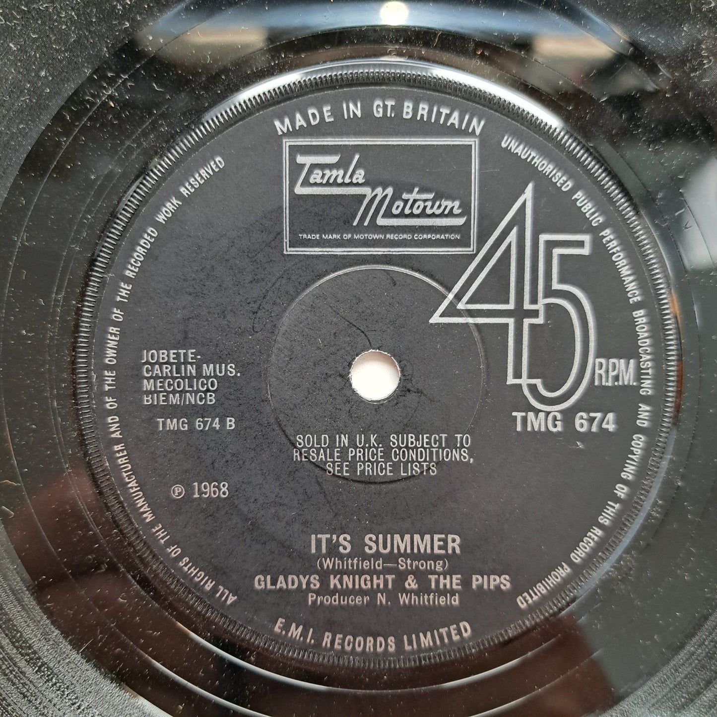 Gladys Knight & the Pips - I Wish It Would Rain (Vinyl 7" Single) EX