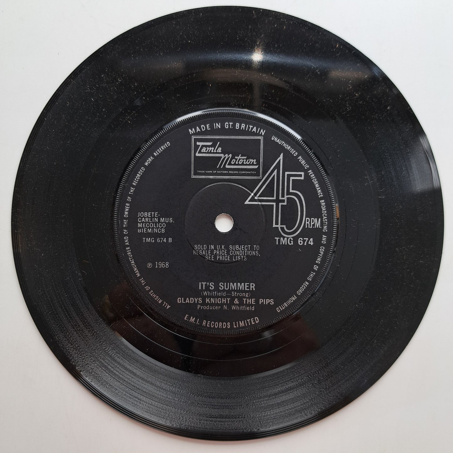 Gladys Knight & the Pips - I Wish It Would Rain (Vinyl 7" Single) EX
