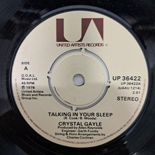 Crystal Gayle - Talking in Your Sleep (Vinyl 7" Single) EX