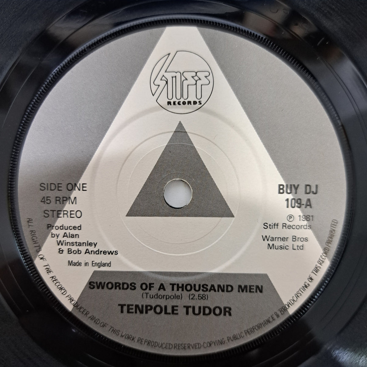 Tenpole Tudor - The Swords of a Thousand Men (Vinyl 7" Single) EX/EX
