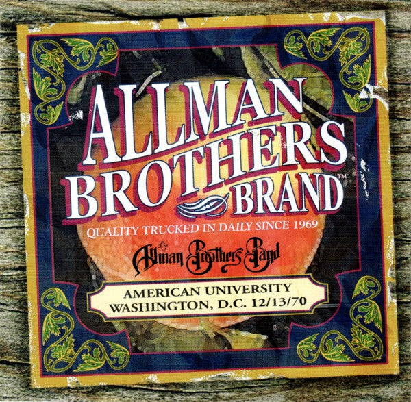 Allman Brothers Band - American University..12/13/70 (2005 Live CD) Mint