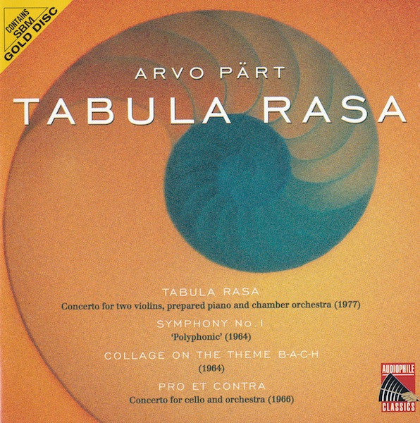 Arvo Part - Tabula Rasa (1999 SBM Gold CD) VG+