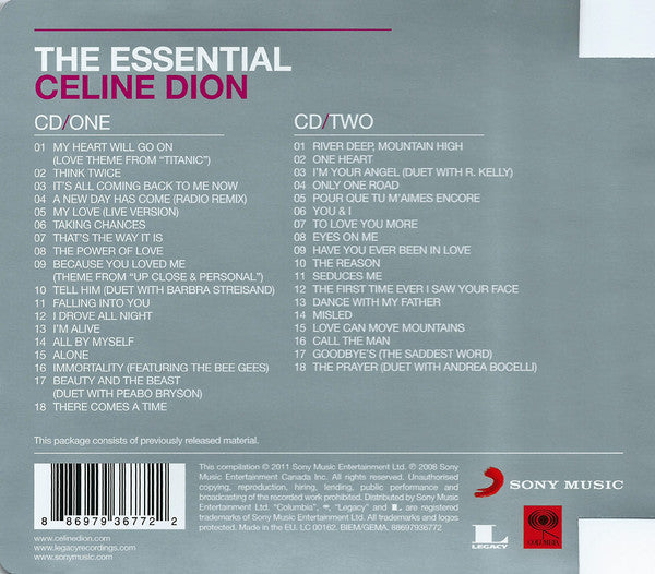 Celine Dion - The Essential (2011 DCD) NM