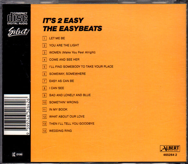 Easybeats - It's 2 Easy (Rare 1989 Australian CD) NM