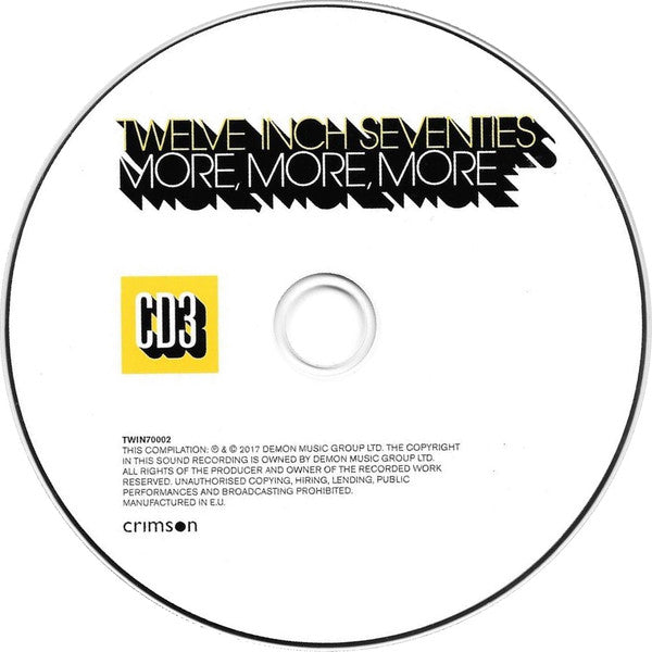 Various - Twelve Inch Seventies ~ More, More, More (2017 Triple CD) Mint