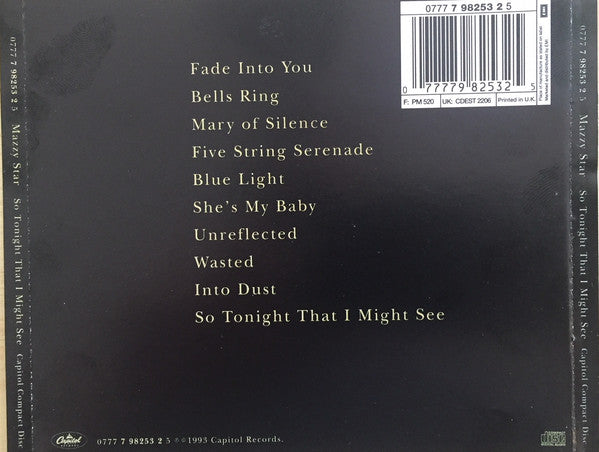 Mazzy Star - So Tonight That i Might see (1993 UK Swindon CD) VG+