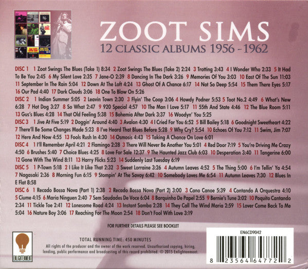 Zoot Sims - 12 Classic Albums 1956-1962 (6 CD Set) VG+