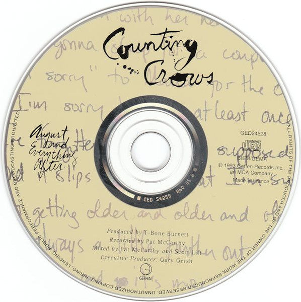 Counting Crows - August and Everything After (1993 CD) NM