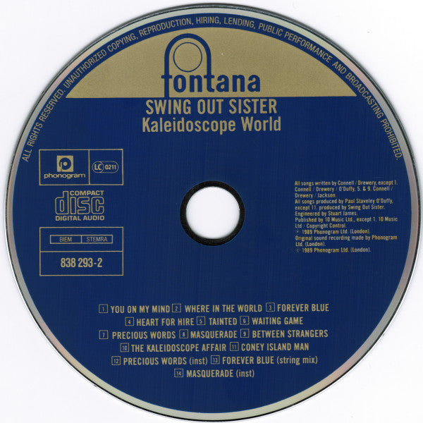 Swing Out Sister - kaleidoscope World (1989 CD) VG+