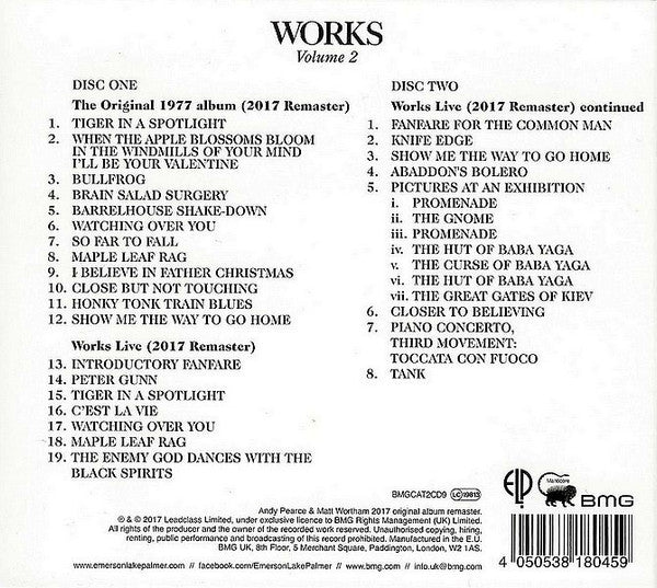 Emerson Lake & Palmer - Works Volume 2 (2017 Deluxe Edition DCD) NM