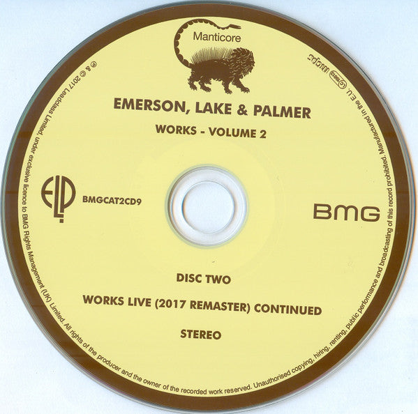 Emerson Lake & Palmer - Works Volume 2 (2017 Deluxe Edition DCD) NM