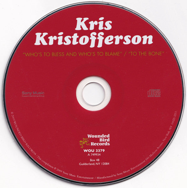 Kris Kristofferson - Who's to Bless../To the Bone (Rare US 2 on 1 CD) NM