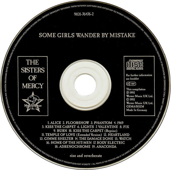 Sisters Of Mercy - Some Girls Wander by Mistake (1992 CD) VG+