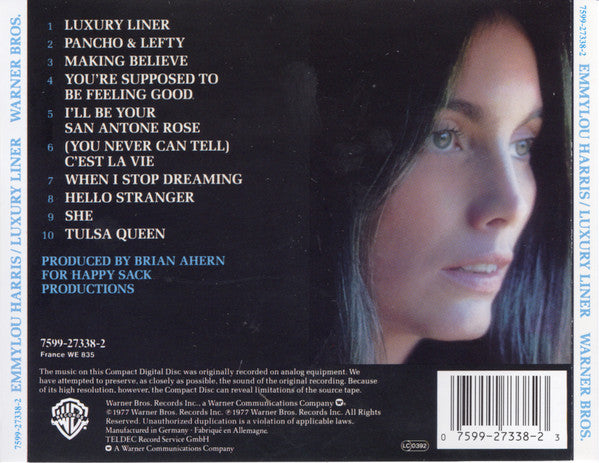 Emmylou Harris - Luxury Liner (1999 CD) NM