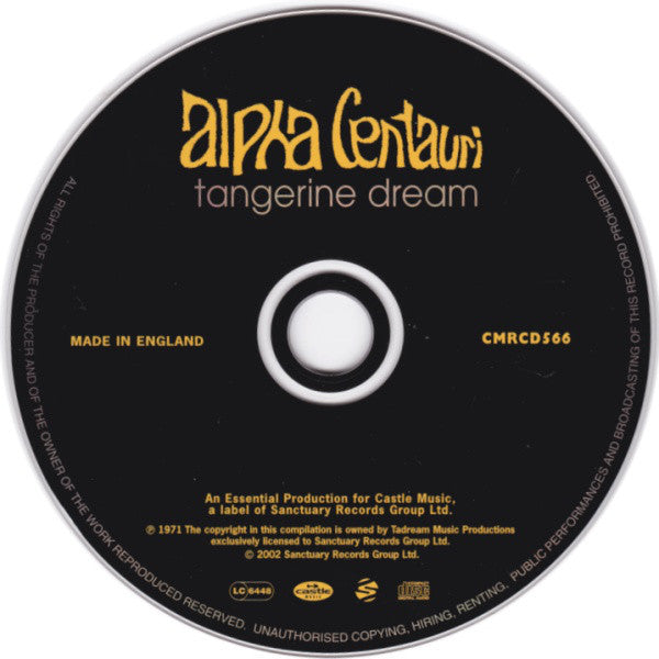 Tangerine Dream - Alpha Centauri (2002 CD) Mint