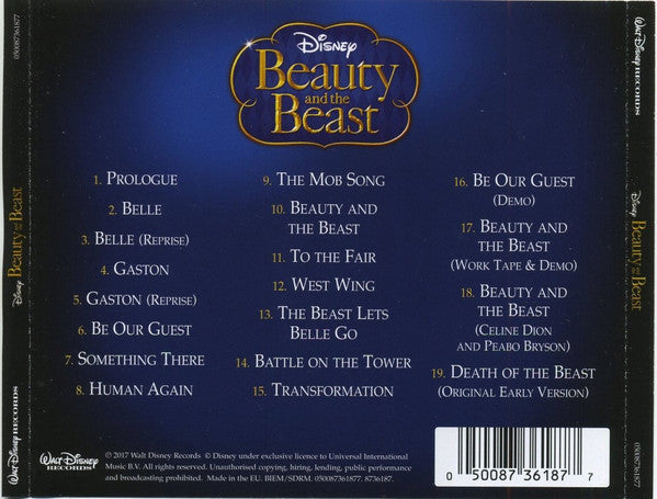 Alan Menken - Disney 'Beauty and the Beast' (2017 O.S.T Soundtrack CD) Sealed