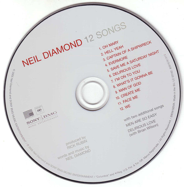 Neil Diamond - 12 Songs (2006 CD) VG+