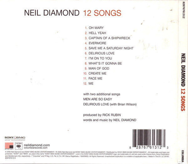 Neil Diamond - 12 Songs (2006 CD) VG+