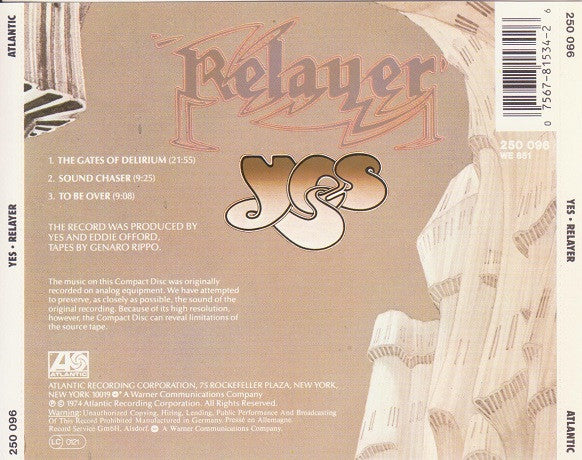 Yes - Relayer (1988 CD) NM
