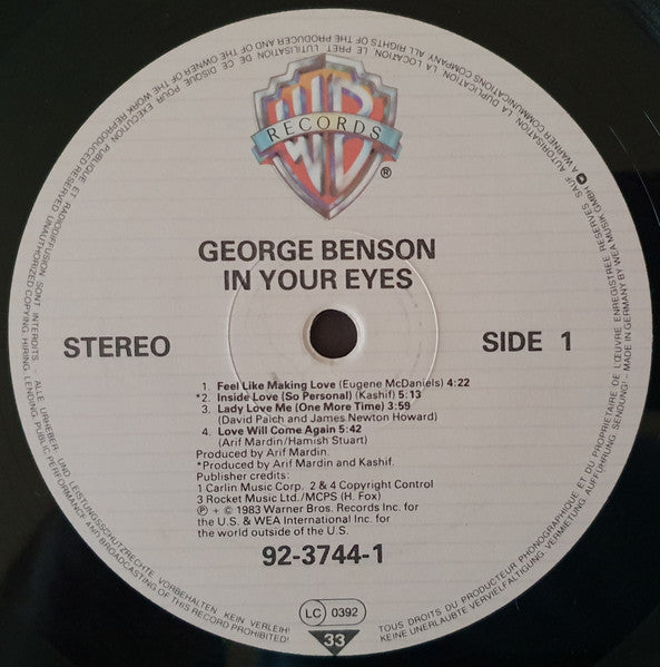 George Benson - In Your Eyes (Cheap Vinyl LP) EX/EX