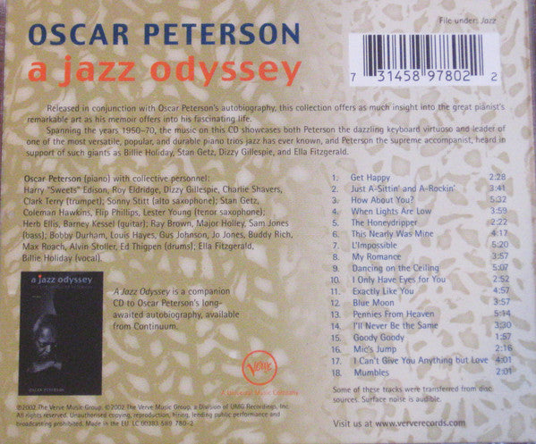 Oscar Peterson - A Jazz Odyssey (2002 CD) VG+