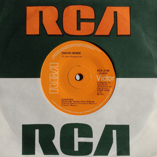 David Bowie - Changes [Solid Centre] (Vinyl 7" Single) VG