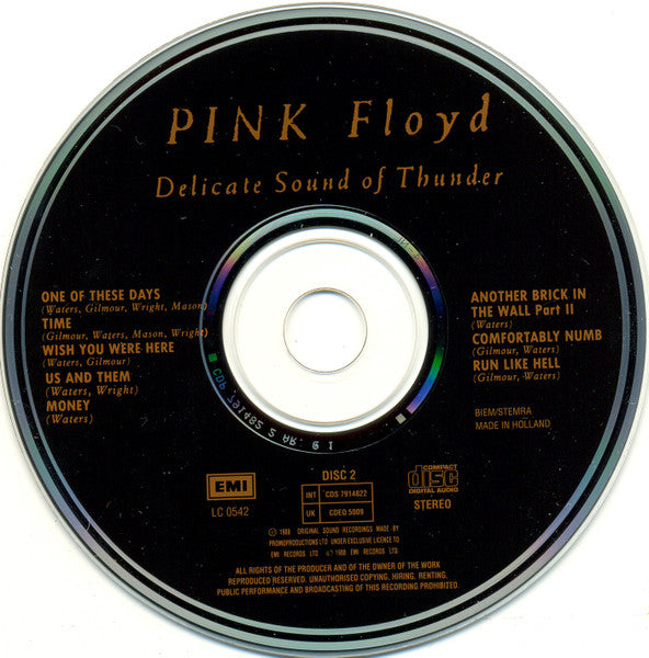 Pink Floyd - Delicate Sound of Thunder (1988 'Fatboy' DCD) NM